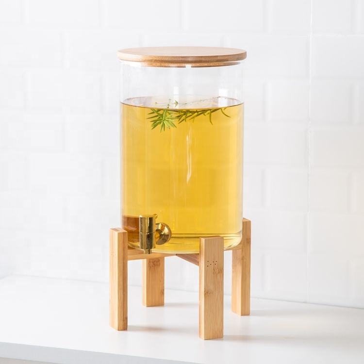 Factory Direct Stock Borosilicate Glass Water Juice Dispenser Glass Water Jug With Tap
