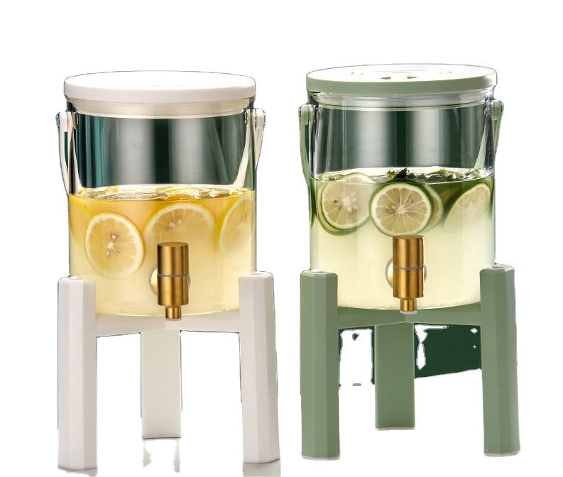 Cold tea fruit container for glass water dispenser with tap