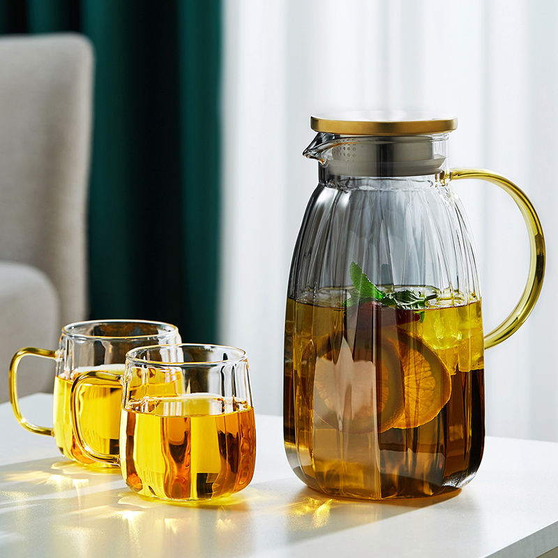 hot water jug glasses set high borosilicate glass colored big capacity home