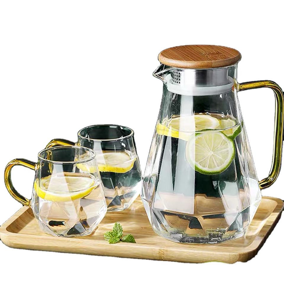 Hot Sale Easy-Clean Thicken High Borosilicate Glass Cold/ Hot Water Jug