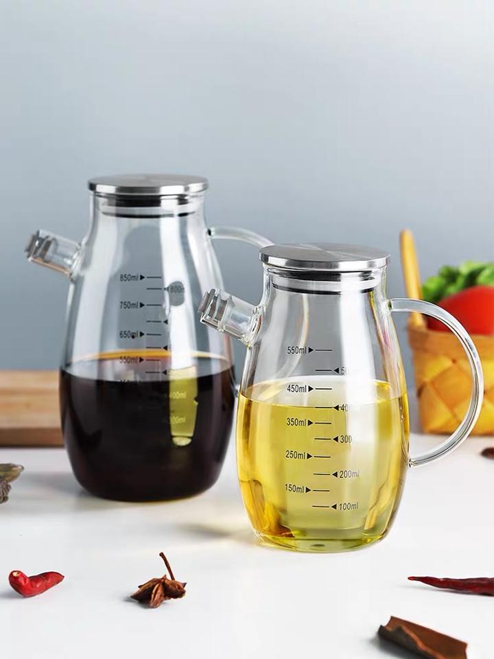 Eco Material Bottles steel cover airtightstorage glass oil bottle