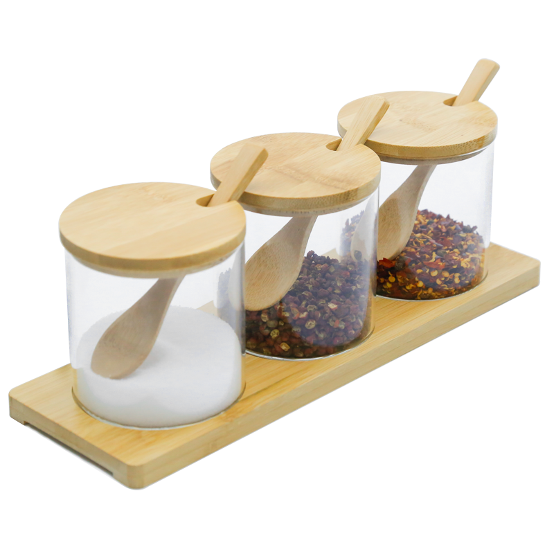 glass seasoning bottle jars container organizer seasoning jar set