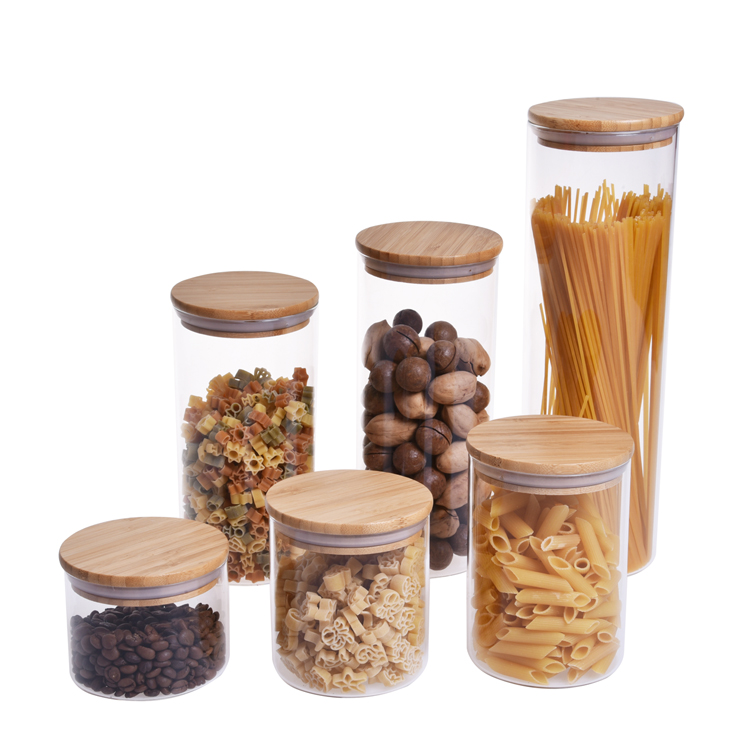 high borosilicate glass food with bambo