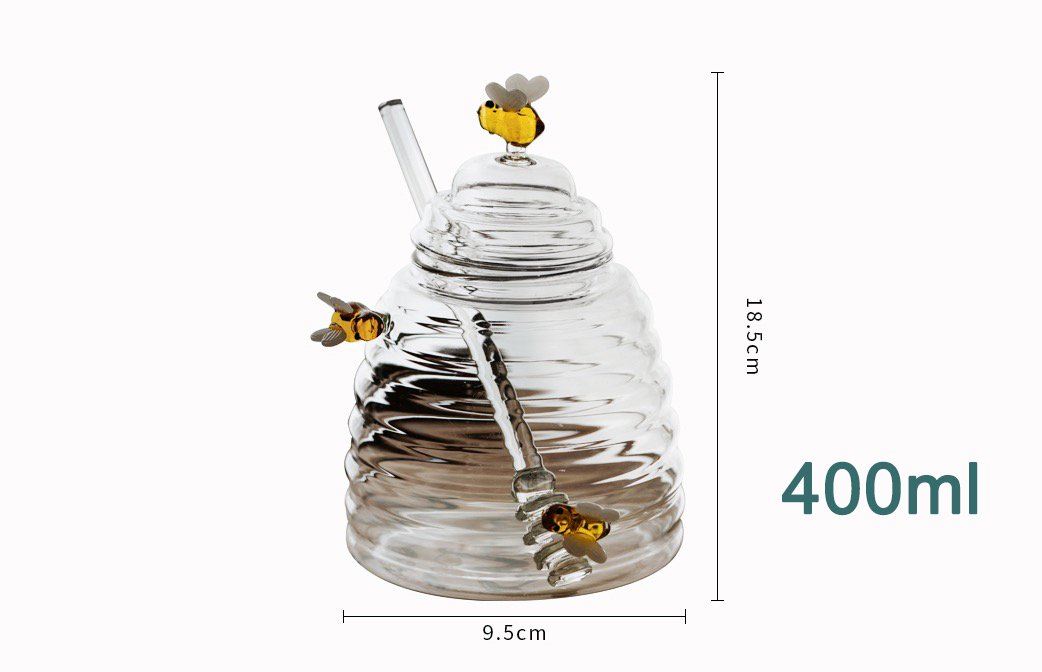 Wholesale 400ML High Borosilicate Glass Sweet Honey Jar with Wholesale 400ML High Borosilicate Glass Sweet Honey Jar with